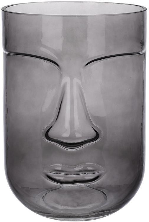 Ваза скляна Ariadne Face 15х20 см Сірий