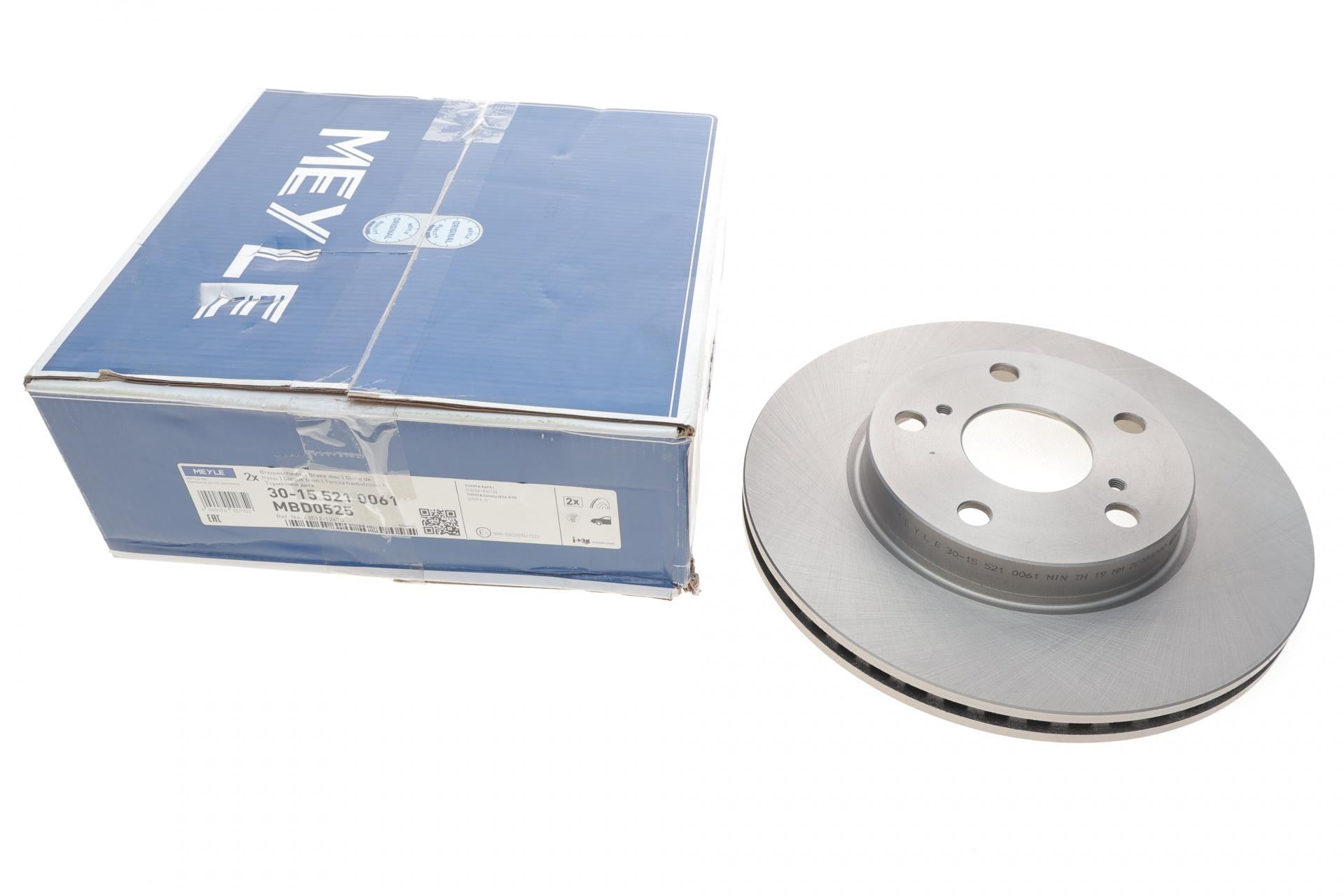 Диск тормозной передний Meyle для Toyota Auris 1.4-1.6 07-12 275x22 мм (30-15 521 0061)