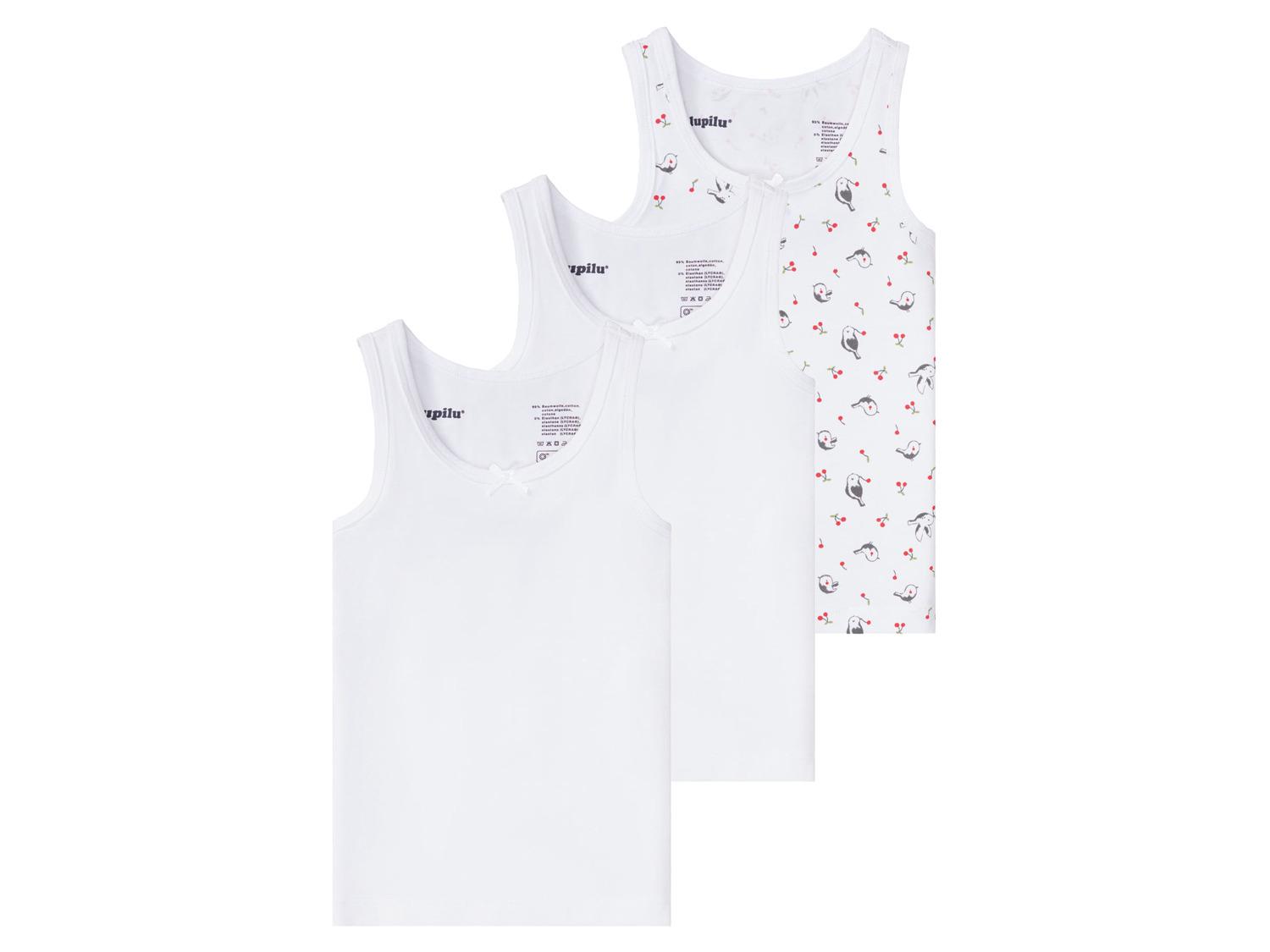 Майка для девочки Lupilu 370662 086-92 см 12-24 месяцев 3 шт. Белый (74739)