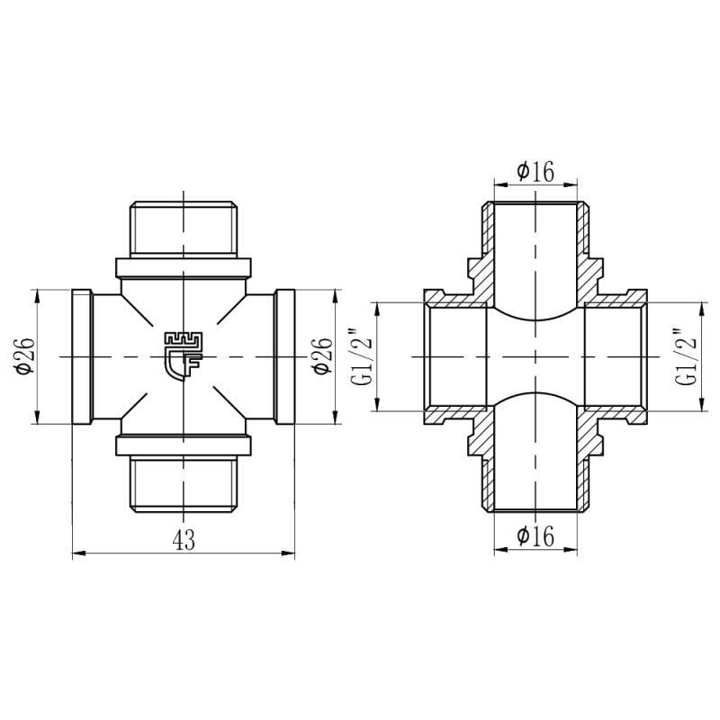 Крестовина SD Forte SF35515 ВЗ 1/2" (FRRS00002537) - фото 2