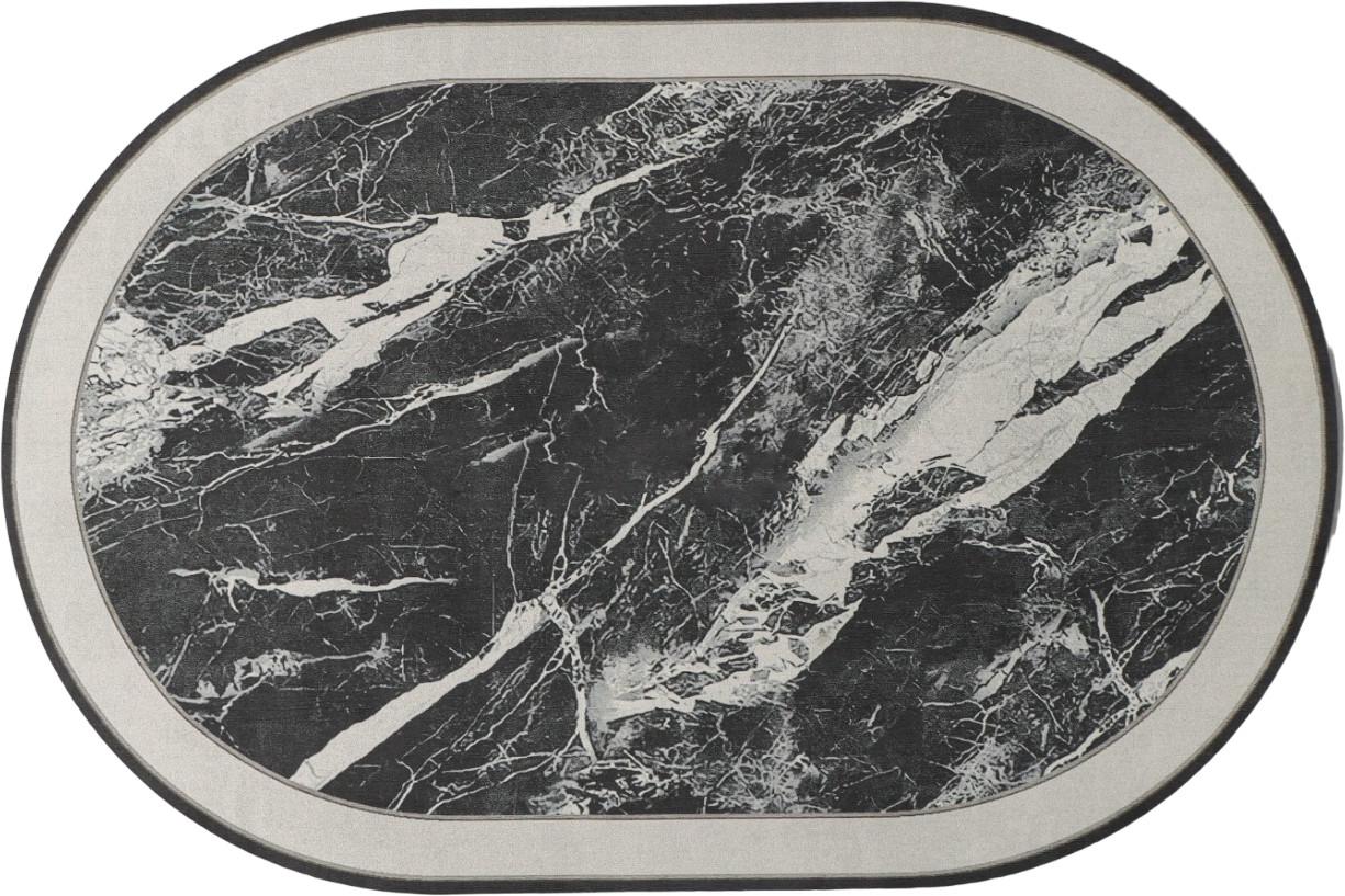 Коврик для ванной комнаты Мрамор 3D антискользящий 38х58 см Черный (33094846)