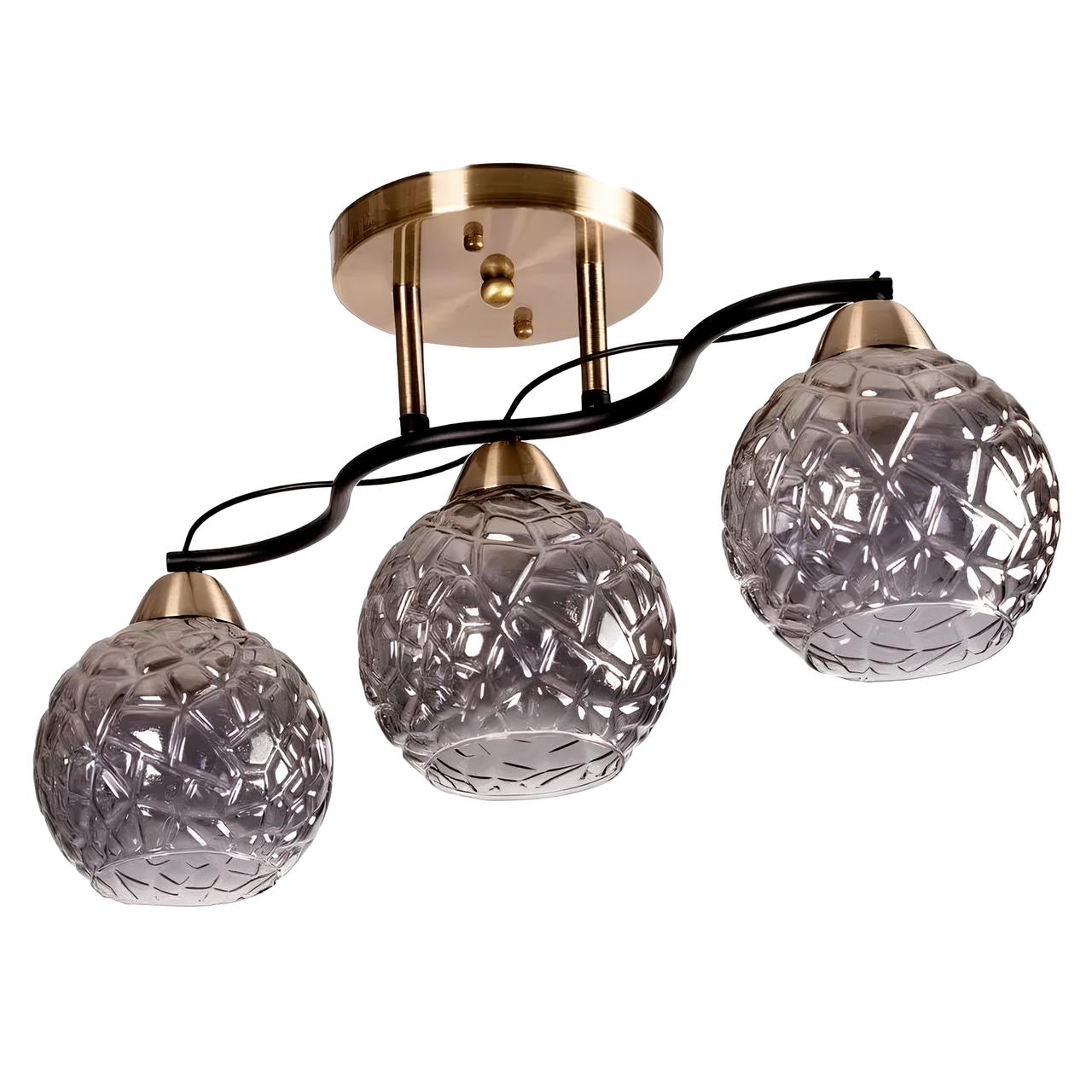 Люстра Svet с тремя круглыми плафонами под лампы Е27 Черно-бронзовый (SH-67447/3 AB+BK)