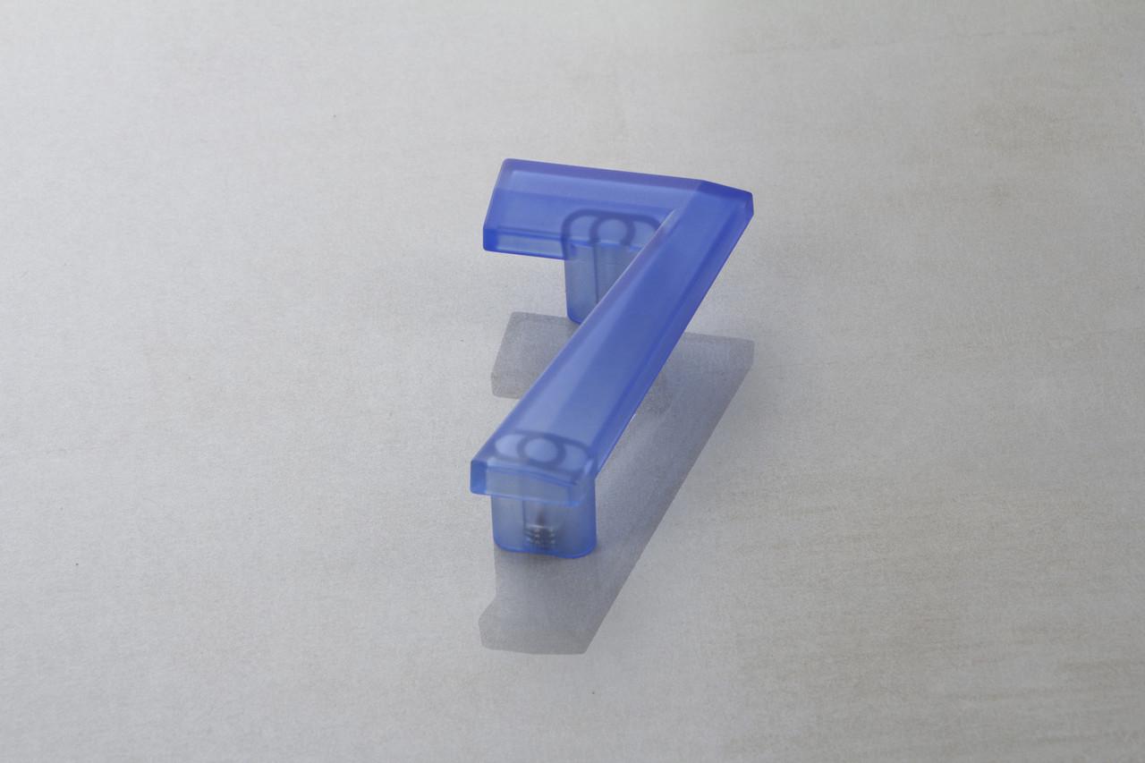 Меблева ручка Poliplast цифра семірка РП-7 Прозорий синій (16164)