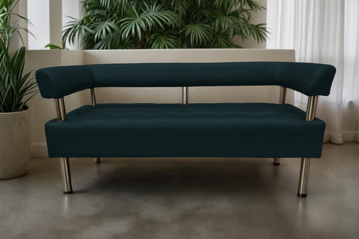 Диван офісний Tobi Sho Комфорт зі спинкою та підлокітниками 1800x530x750 мм шкірозамінник Морська хвиля (2215) - фото 2