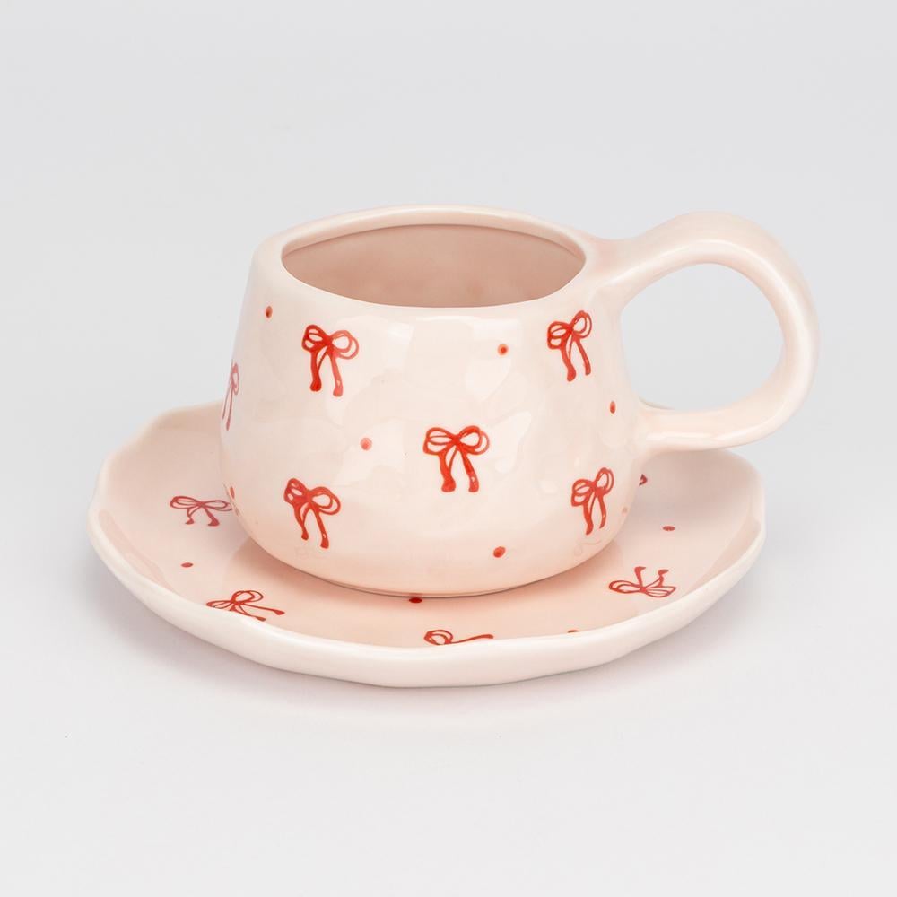 Чашка с блюдцем Розовый аромат Modern 300 мл