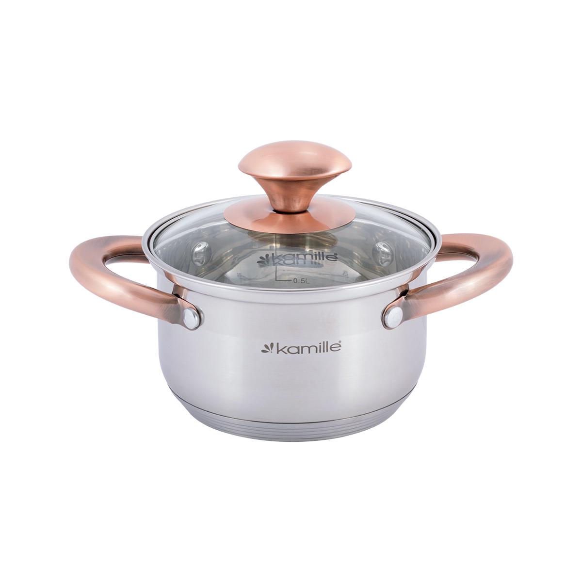 Набір каструль із кришками Kamille КМ-4936 із нержавіючої сталі з 6 предметів Сталевий (150-84-4936) - фото 5