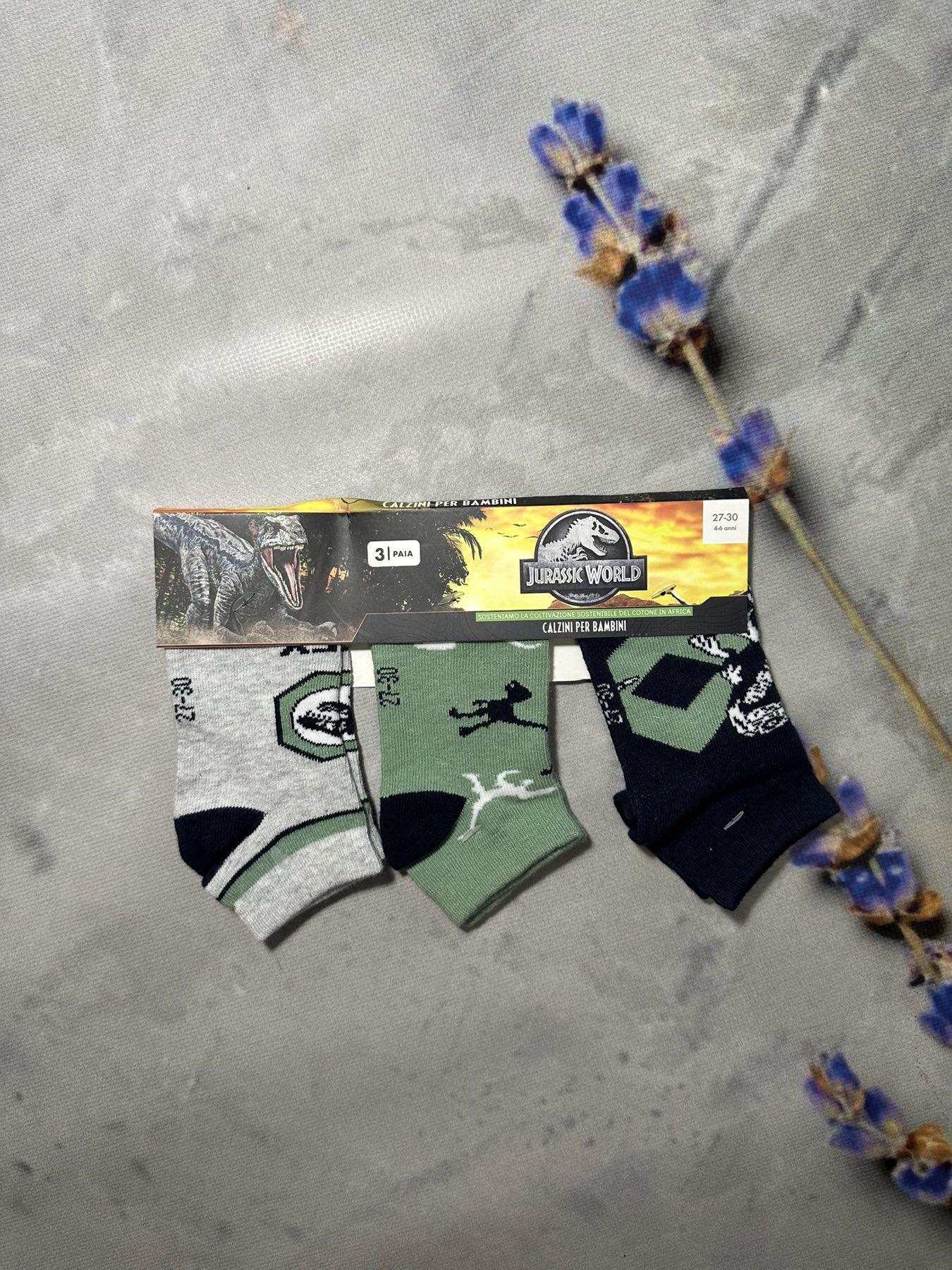 Шкарпетки 3 пари Jurassic world р. 23-26 Зелений