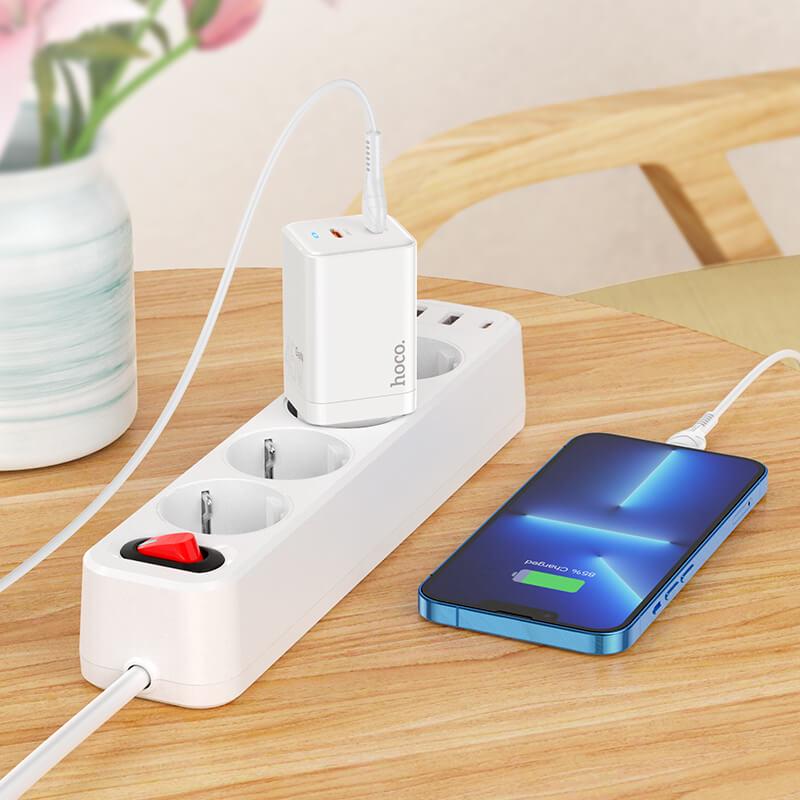 Зарядное устройство сетевое Hoco Starlight N23 2xType-C 45W 3A PD/QC (d82ab886) - фото 2 Зарядное устройство сетевое Hoco Starlight N23 2xType-C 45W 3A PD/QC (d82ab886) - фото 2