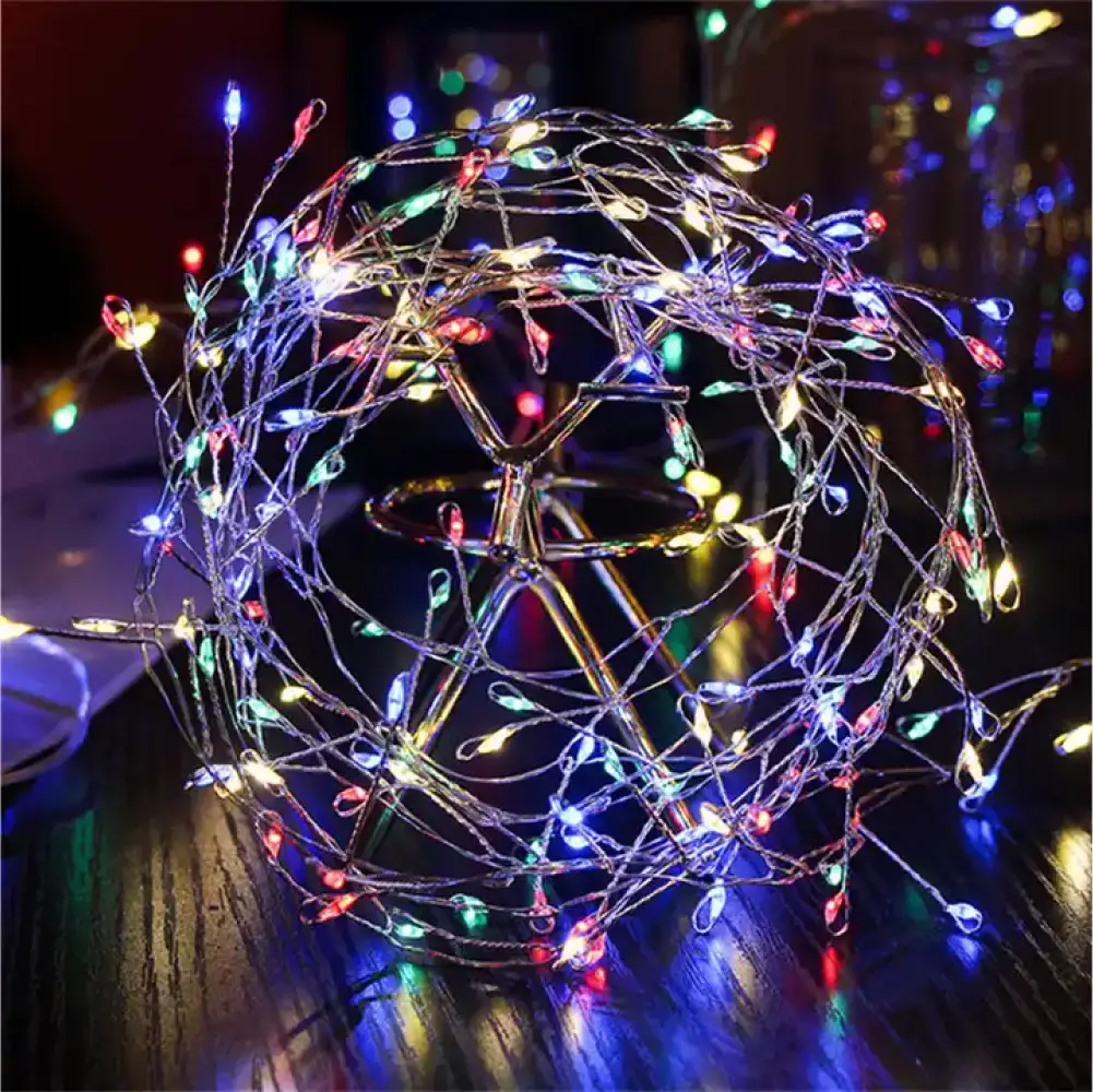 Гирлянда нить Хвойная лапа 9 м 300 LED от USB 8 режимов с пультом Мультицвет
