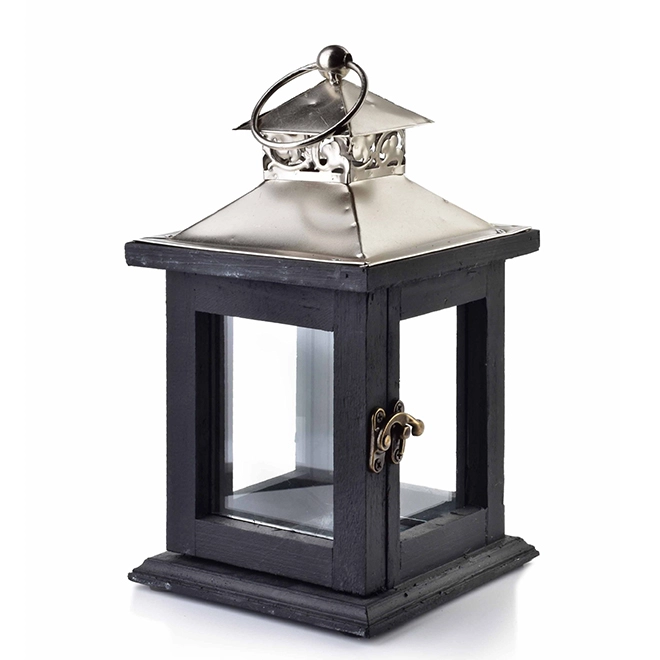 Подсвечник-фонарь деревянный Levi Silver HTO2048 (35263)