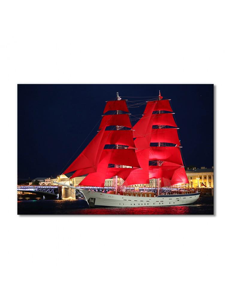 Картина модульная Парусник Алые Паруса 1 модуль 30х45 см