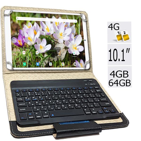 Планшет-телефон Adronix MT Pad 464 LTE 4GB/64GB IPS 10/1'' с чехлом с Bluetooth клавиатурой Silver (24983083) - фото 2 Планшет-телефон Adronix MT Pad 464 LTE 4GB/64GB IPS 10/1'' с чехлом с Bluetooth клавиатурой Silver (24983083) - фото 2