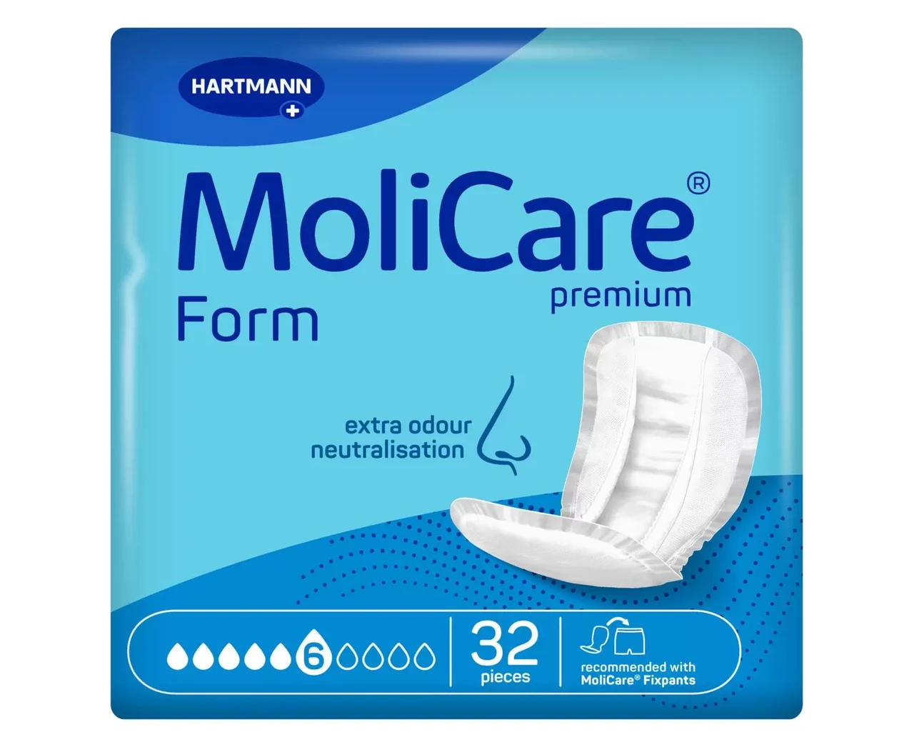 Прокладки при нетриманні анатомічної форми MoliCare Premium Form 6 крапель 32 шт. Прокладки при нетриманні анатомічної форми MoliCare Premium Form 6 крапель 32 шт.