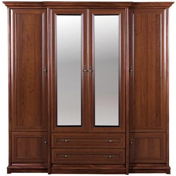 Шафа розпашна чотиридверна для одягу в спальню Gerbor 4d/2s Соната 2270х655х2250 мм Каштан найробі (bba426ac)