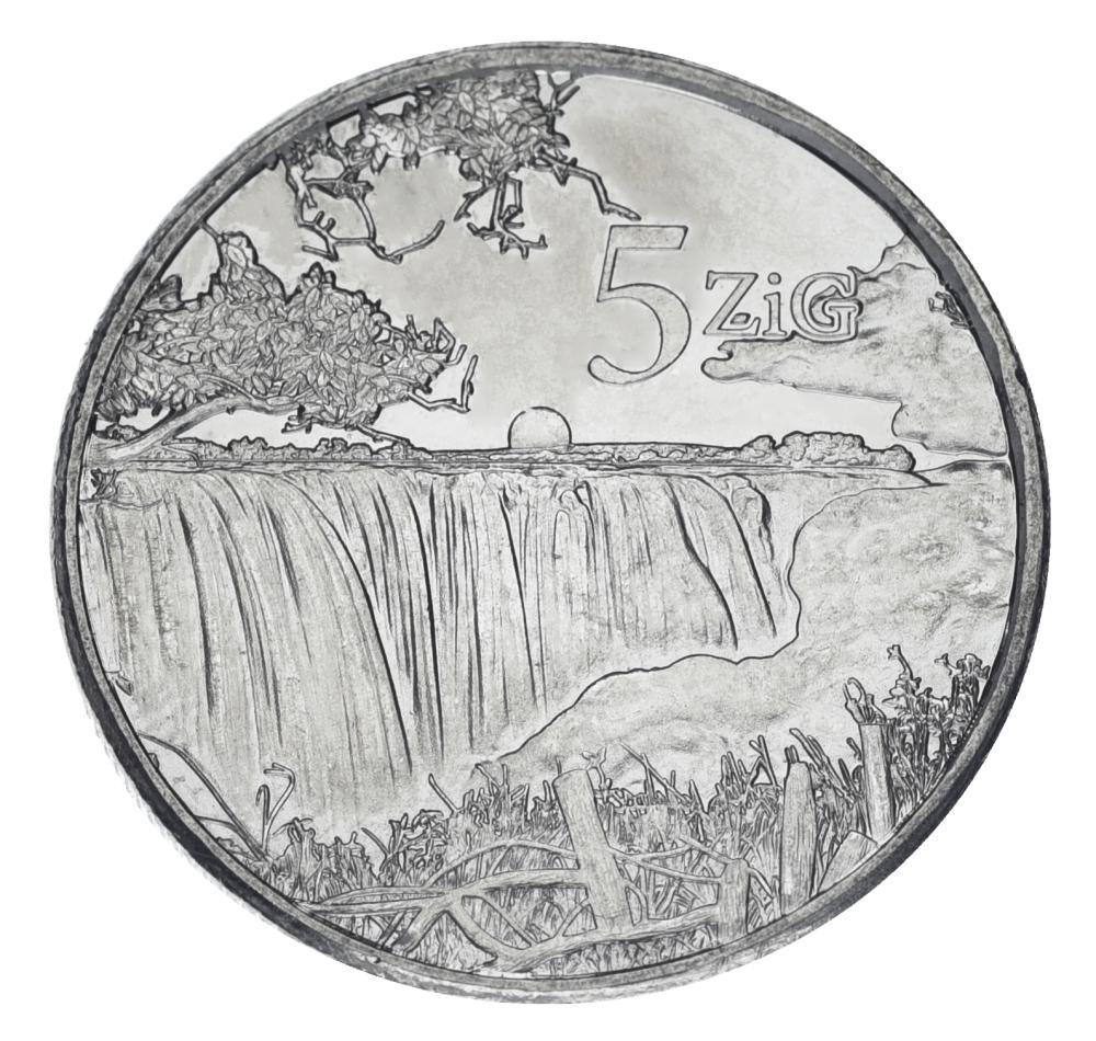 Коллекционная монета Зимбабве 5 зиг 2024 UNC (М20035)