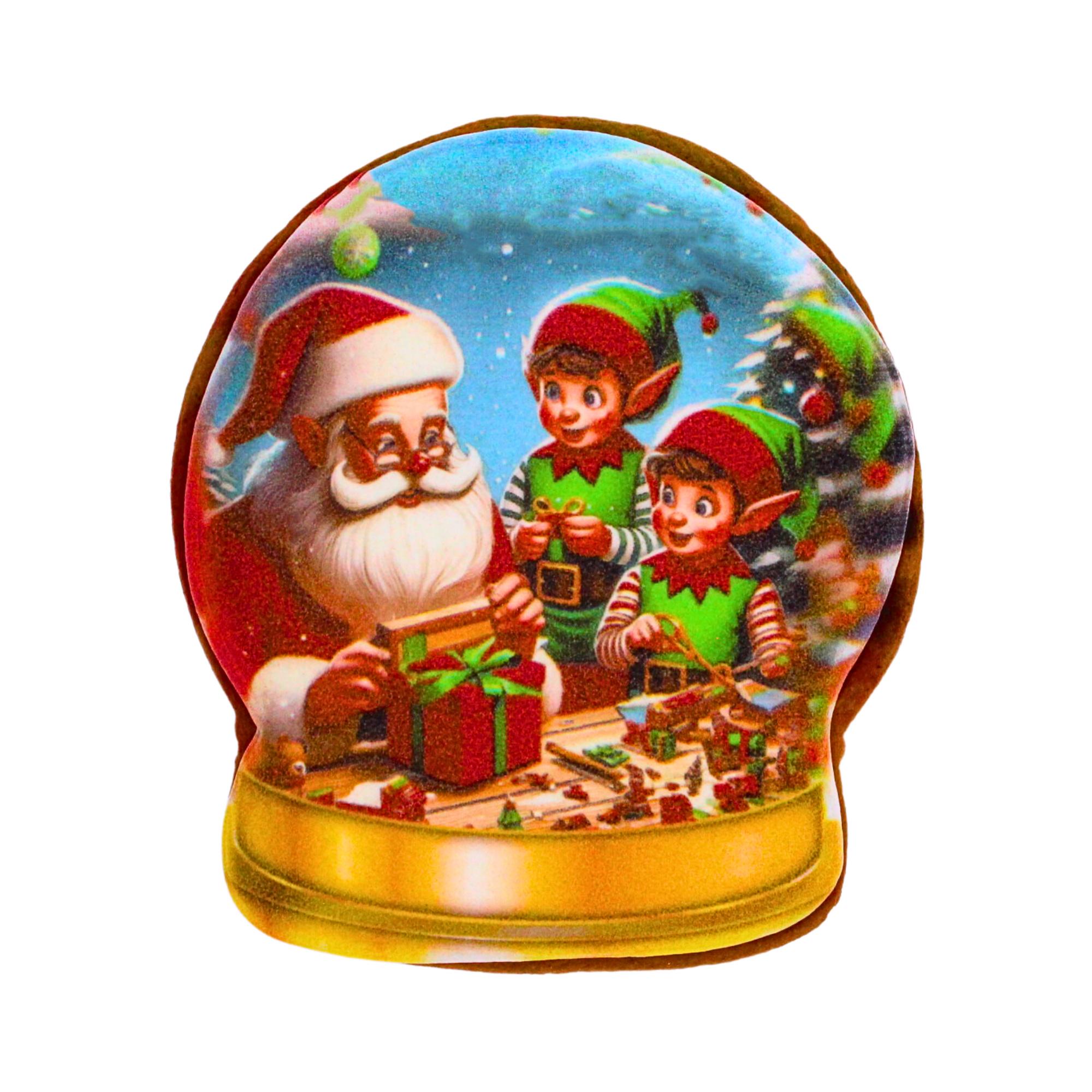 Пряник с принтом Крафт Печенье Новый год Санта-Клаус с эльфами 45 г (nw045127)