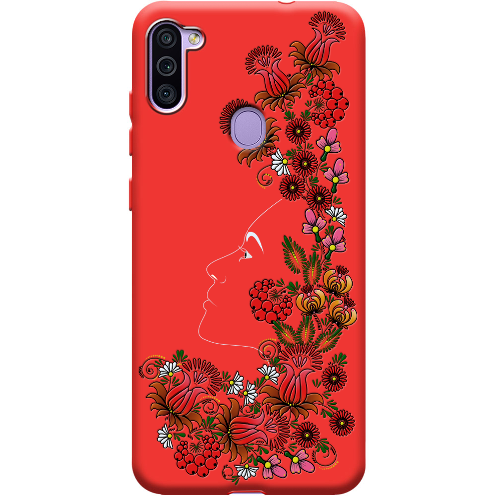 Чехол Boxface Samsung M115 Galaxy M11 3D Ukrainian Muse Красный силикон (39780-bk64-40327)