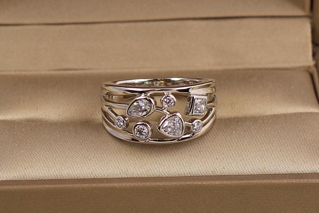 Каблучка Xuping Jewelry Мозайка р. 20 Сріблястий (30325366)
