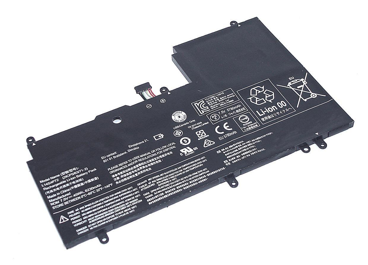 Аккумулятор для ноутбука Lenovo L14M4P72 Yoga3 14 Yoga 700-14ISK 7,5 V 6230 mAh (064718)