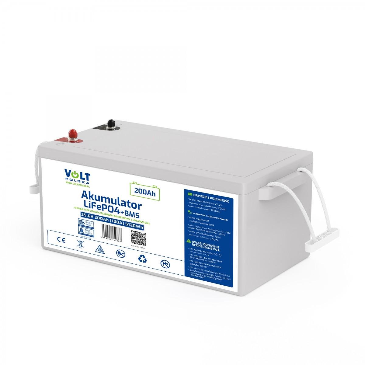 Аккумулятор Volt Polska LiFePO4 25,6V 200 Ah 150A 512Wh (51135) Аккумулятор Volt Polska LiFePO4 25,6V 200 Ah 150A 512Wh (51135)