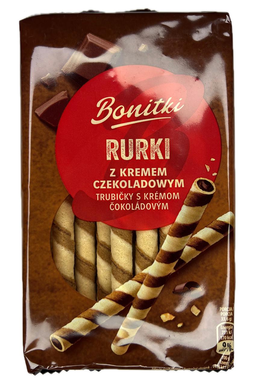 Трубочки с кремом Bonitki Rurki шоколад 280 г