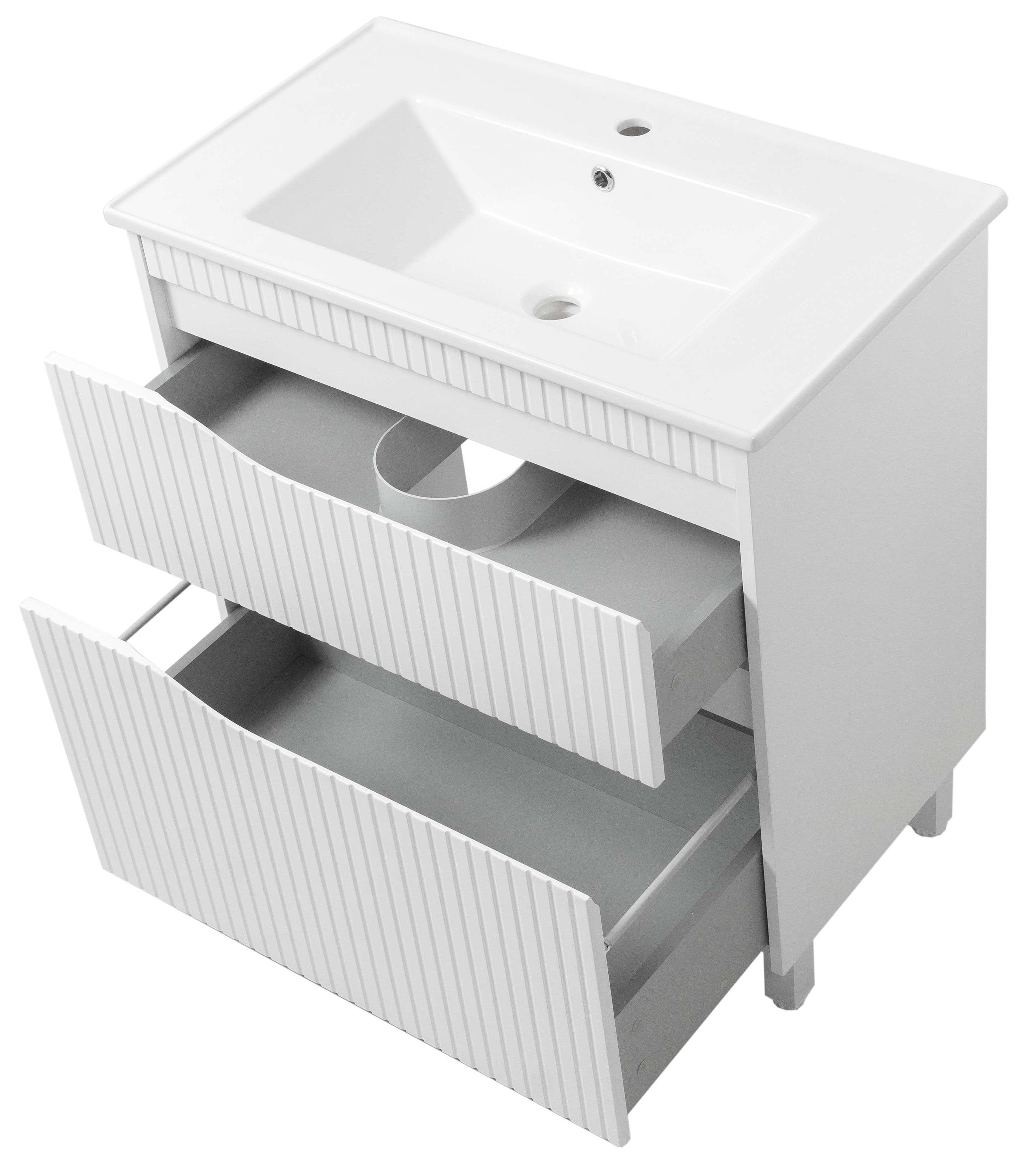 Тумба ЮВВІС Florence ТНБ-2 Д з умивальником Vesta 100 см Білий матовий (25075211) - фото 2