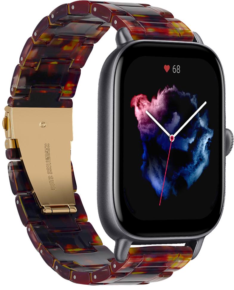 Ремешок из Cмолы Resin для Amazfit GTS 3 Orange Black (28817-47)