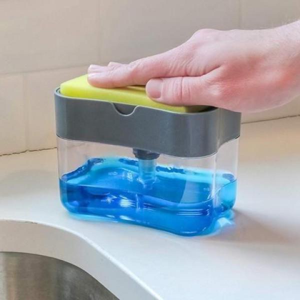 Органайзер для мочалок Soap Pump Sponge Caddy з мильницею та дозатором (11877852) - фото 5