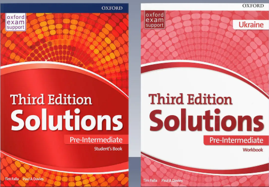 Підручник та робочий зошит Solutions Pre-intermediate 3rd edition Student's Book/Workbook - фото 1 Підручник та робочий зошит Solutions Pre-intermediate 3rd edition Student's Book/Workbook - фото 1