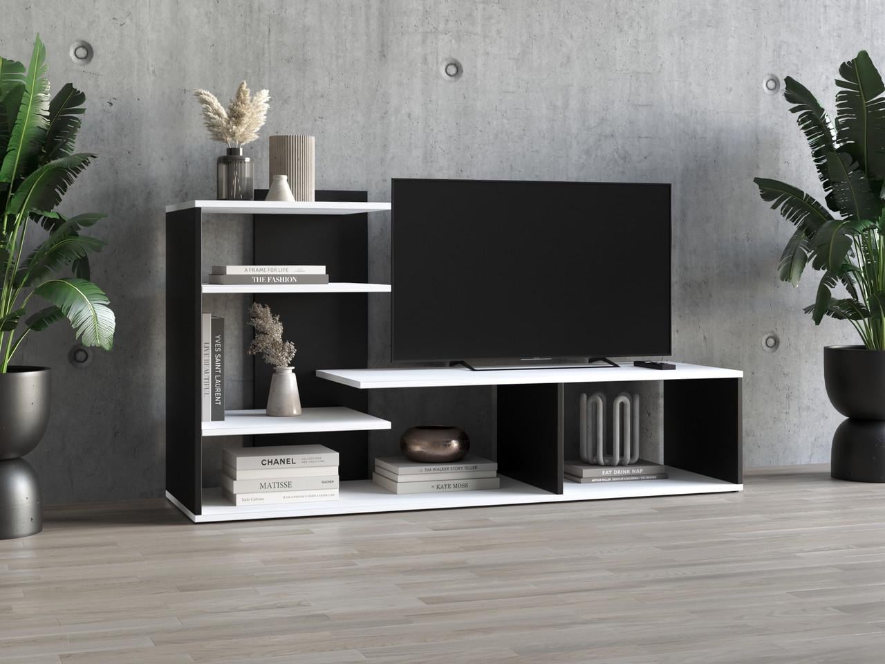 Тумба ТВ Moreli Id27-191 1400x726x398 мм Черный/Белый (id27-191-black-whitek)