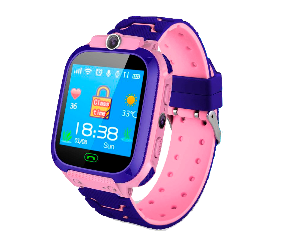 Смарт-часы детские Smart Baby Watch Q12 безопасность/прослушивание/отслеживание/украинский язык Розовый