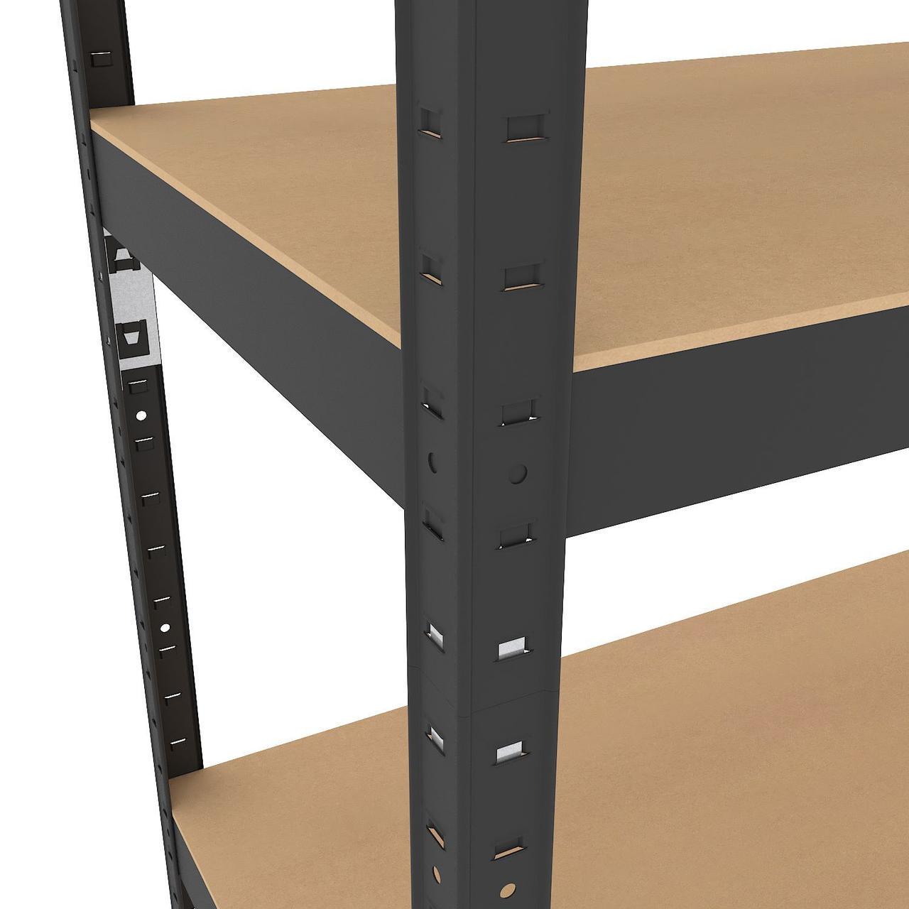 Стелаж Меткас SL Бюджет КМ 150 кг/полицю 5 полиць МДФ металевий 1800x1000x300 мм (2794003156) - фото 8 Стелаж Меткас SL Бюджет КМ 150 кг/полицю 5 полиць МДФ металевий 1800x1000x300 мм (2794003156) - фото 8