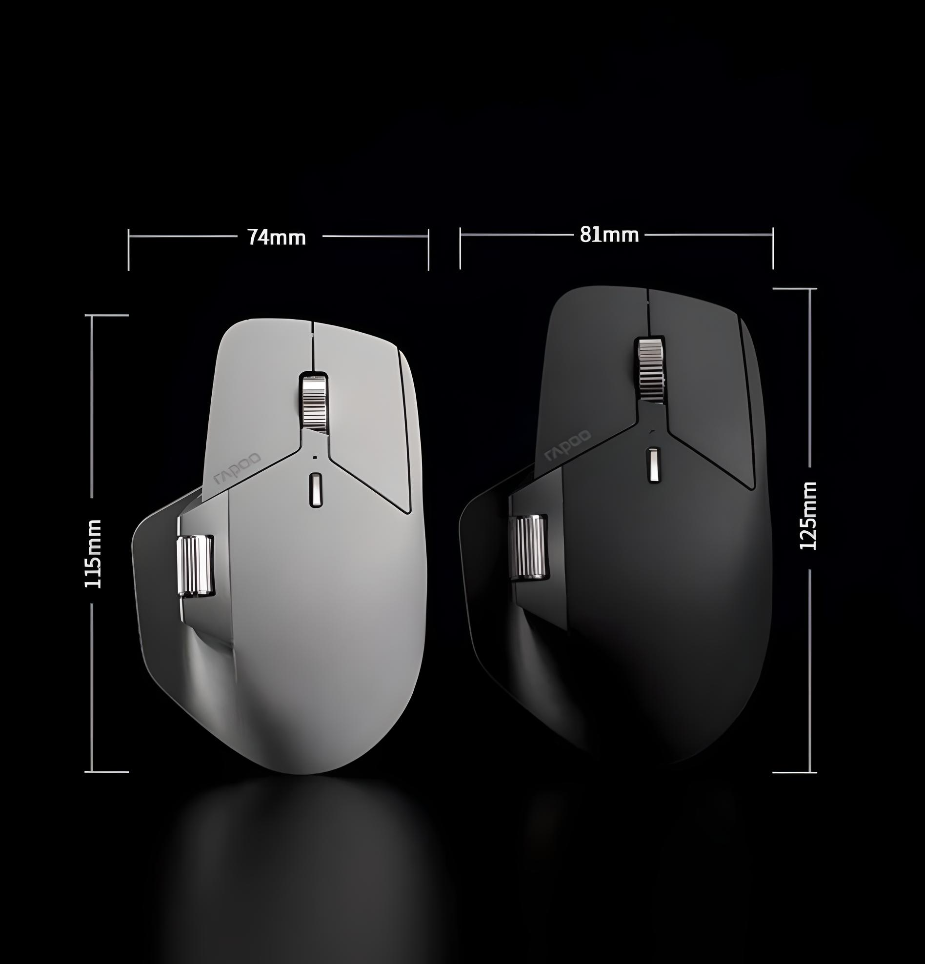 Мышь Rapoo MT760 mini с комбинированным подключением/с боковым колесиком 4000 DPI Light black (101120376) - фото 9