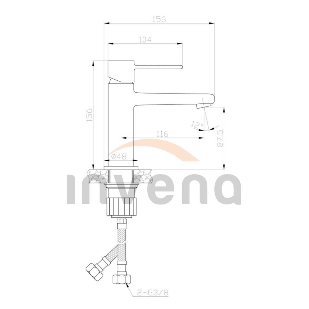 Смеситель для раковины Invena Glamour BU-02-004 Черный - фото 2