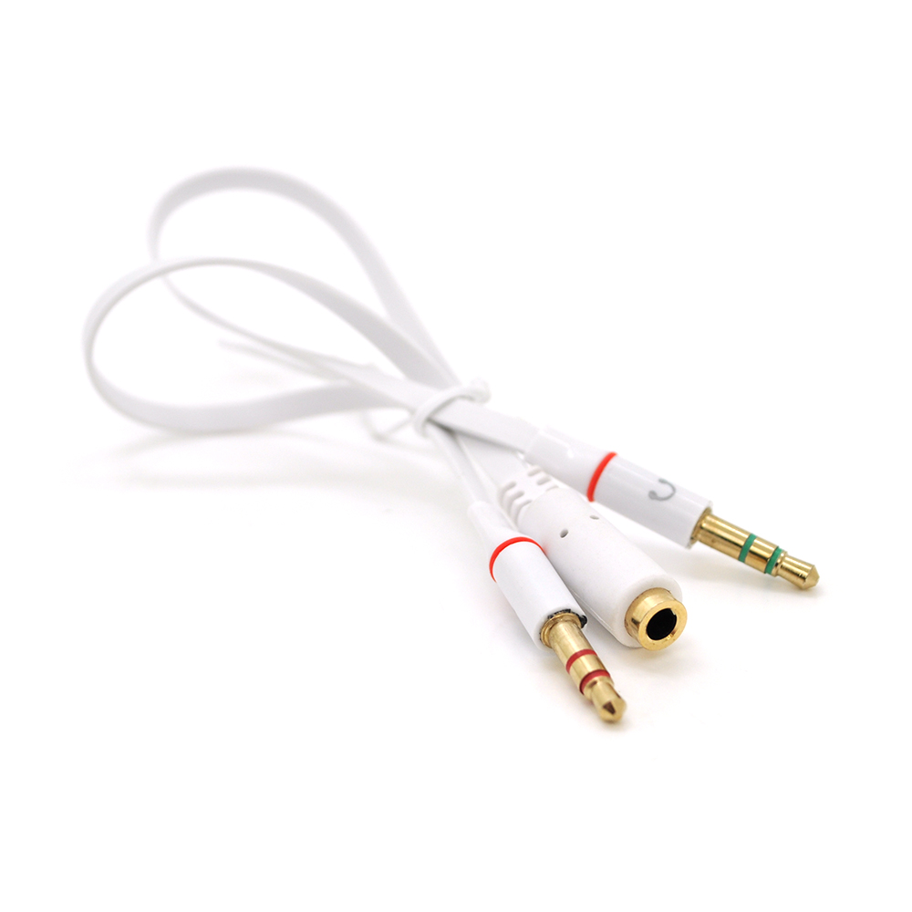Сплиттер VOLTRONIC Jack 3,5 плоский 2хJack 3,5 папа 2 pin White (YUT_V2249)