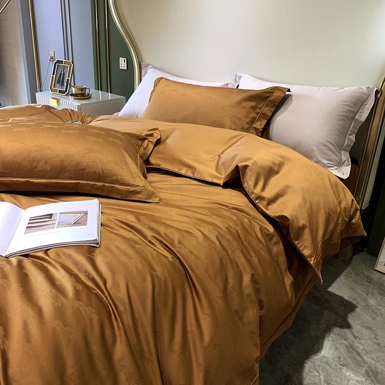 Комплект постільної білизни євро 2 жаккард коні Гірчичний - фото 7 Комплект постільної білизни євро 2 жаккард коні Гірчичний - фото 7