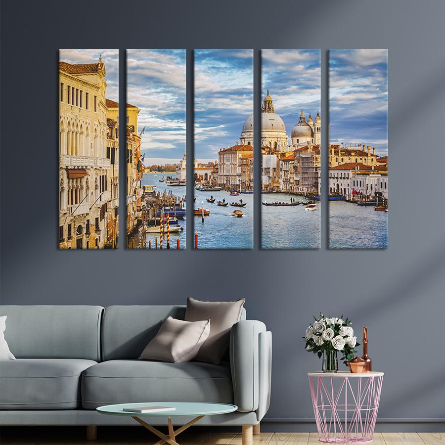 Модульна картина з 5 частин Незвичайне місто Венеція 87х50 см (393-51)