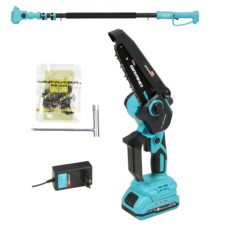 Пила цепная аккумуляторная Grand АПЦ-6/2-1 с удлинителем/АКБ/ЗУ/запасной цепь