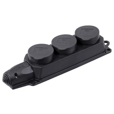 Колодка OMEGA УЕК 16A IP44 РБ33-1-0м 3 гнезда с защитными крышками пластик (PKR61-016-2-UA)