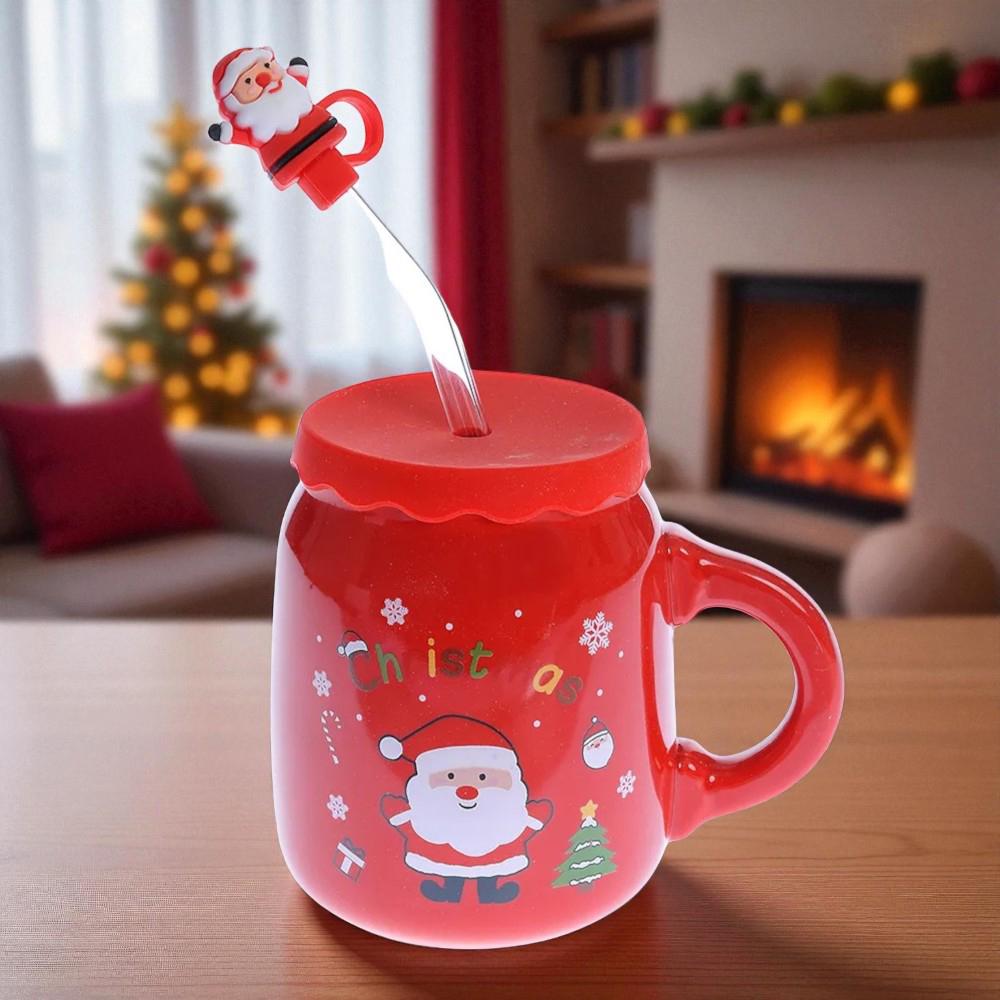 Чашка с крышкой и трубочкой Санта керамика 460 мл Красный (21-чер-102-1082) - фото 8 Чашка с крышкой и трубочкой Санта керамика 460 мл Красный (21-чер-102-1082) - фото 8