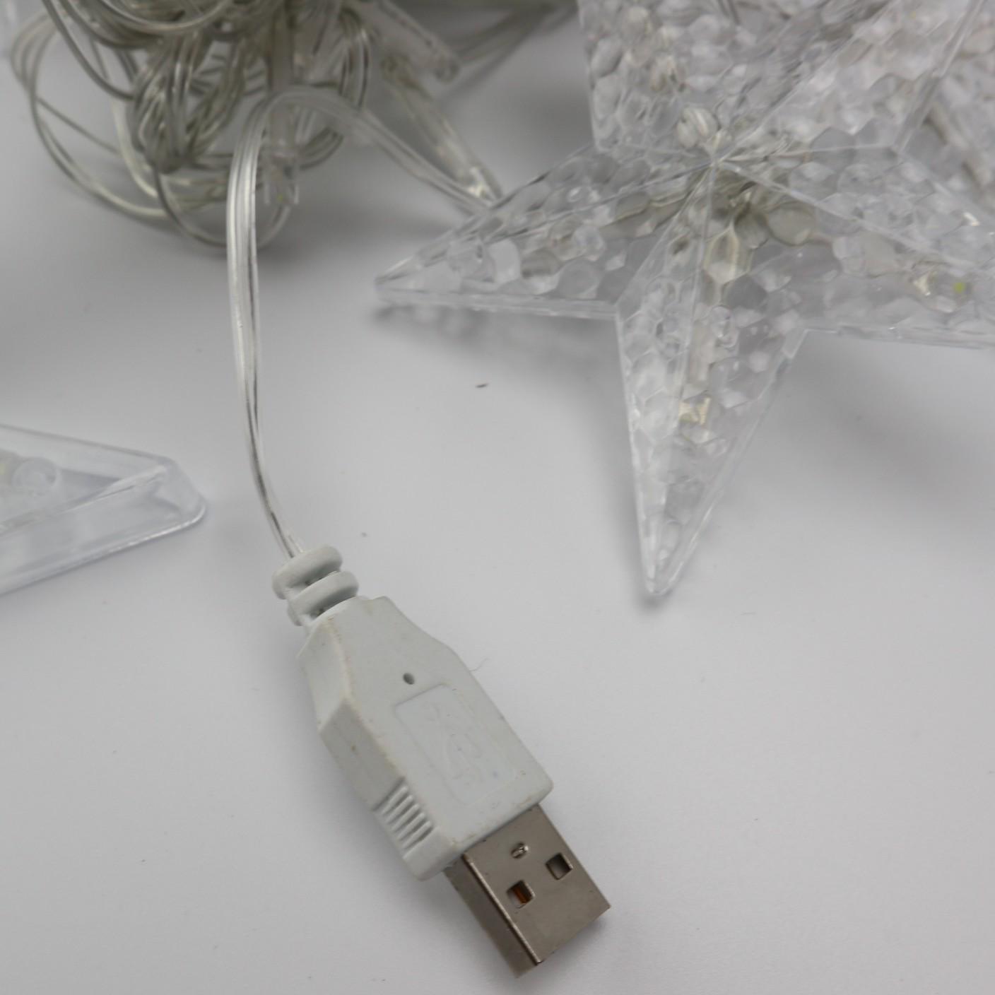 Гирлянда-штора Звезды на барейках и USB Xmas 3х1 м Белый (4507312) - фото 6 Гирлянда-штора Звезды на барейках и USB Xmas 3х1 м Белый (4507312) - фото 6