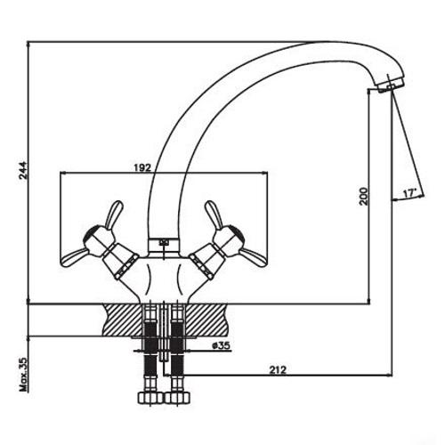 Змішувач для кухні Haiba VILTA 273 HB0388 - фото 2 Змішувач для кухні Haiba VILTA 273 HB0388 - фото 2