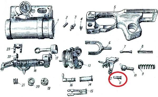 Вісь курка ГП-25 «Костер» ГРАУ-6Г15 (1724060424) - фото 4 Вісь курка ГП-25 «Костер» ГРАУ-6Г15 (1724060424) - фото 4