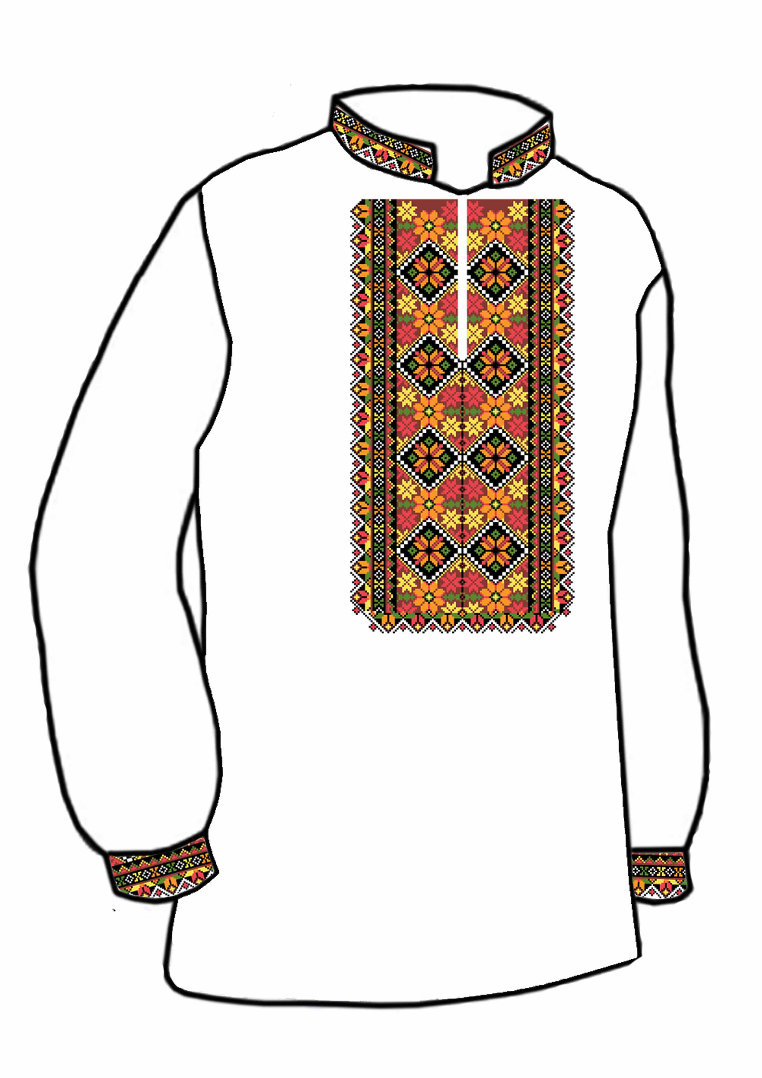 Заготовка для вишивки нитками або бісером сорочка СЧ-166 домоткане полотно Заготовка для вишивки нитками або бісером сорочка СЧ-166 домоткане полотно