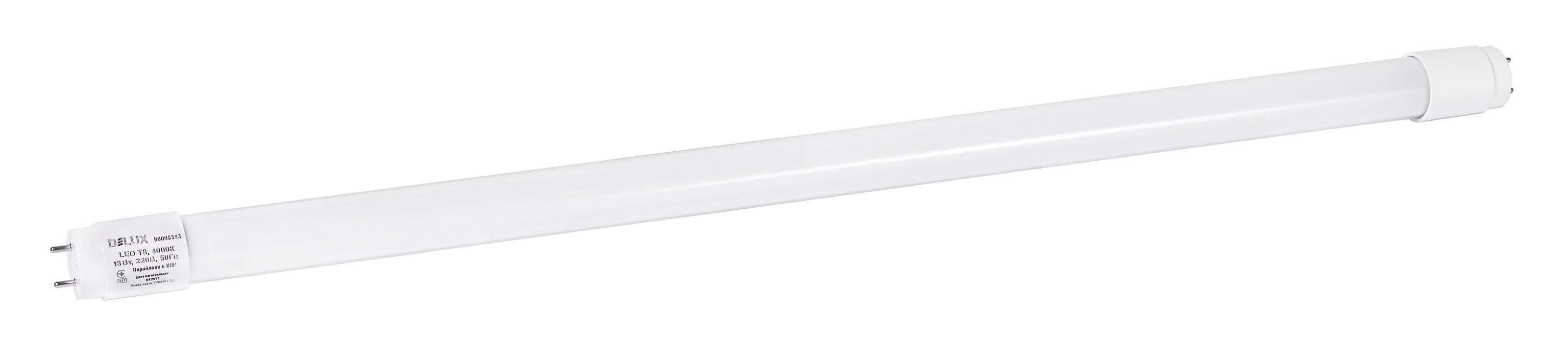 Лампа трубка Delux FLE-002 LED двостороннє підключення 220V 900lm 4000K G13 18W 1220 мм (90008343)