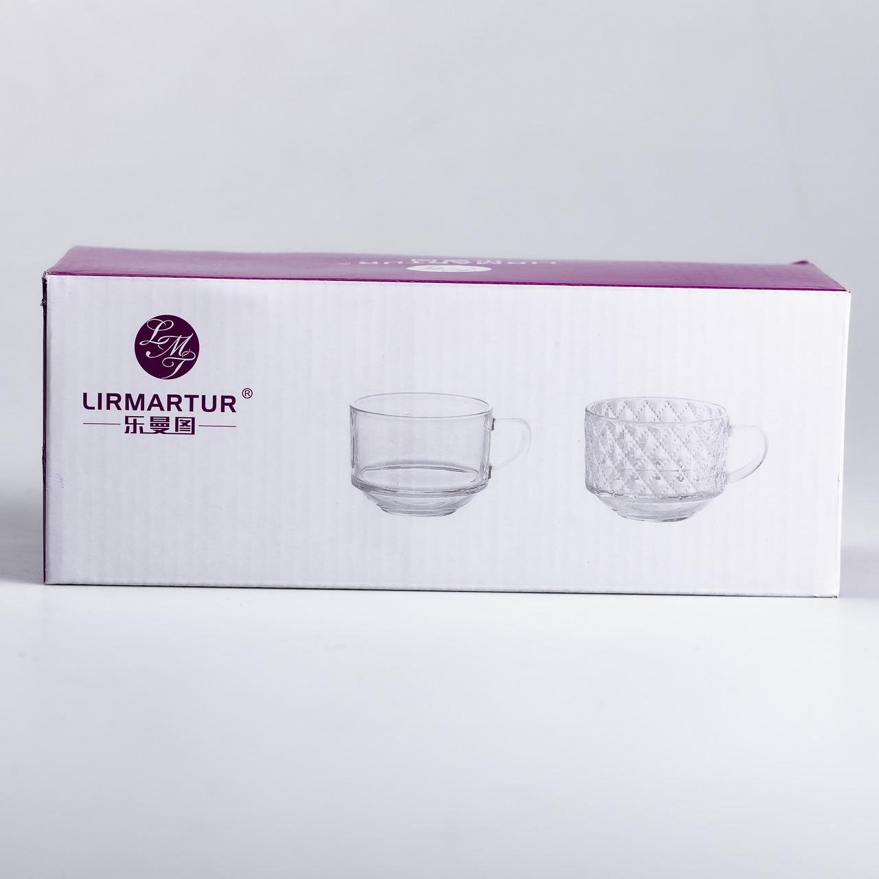 Набір скляних чашок для чаю та кави 2 шт. 450 мл Прозорий - фото 4