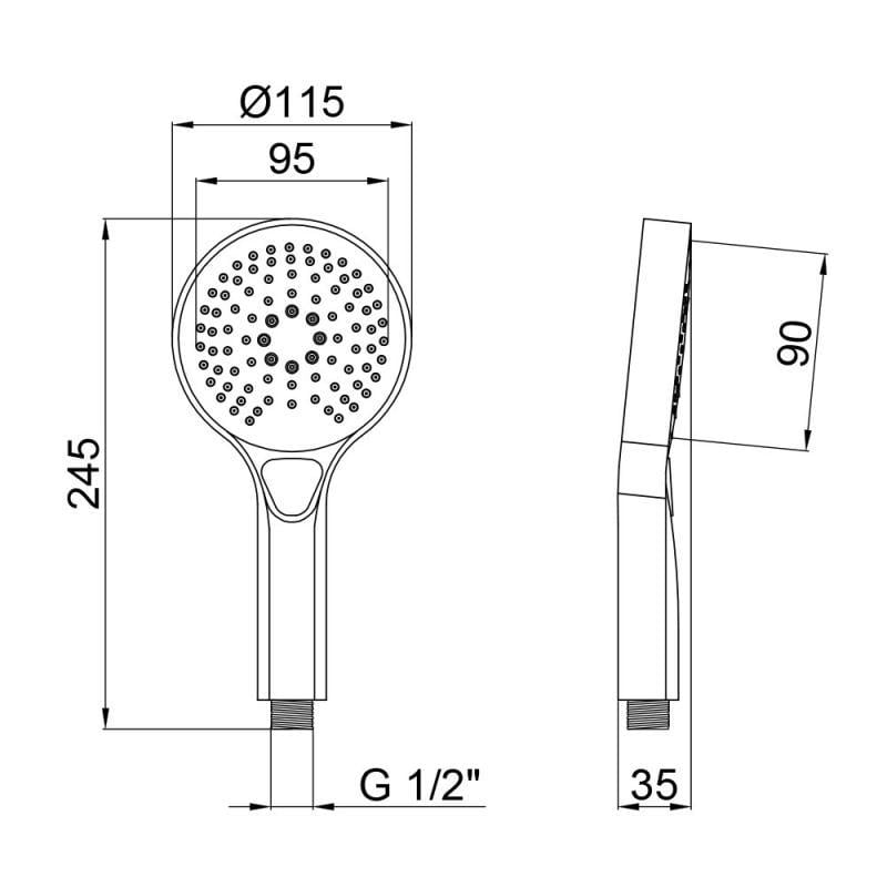 Лійка для ручного душу Qtap Rucni A120O3KCW SD00041886 - фото 3