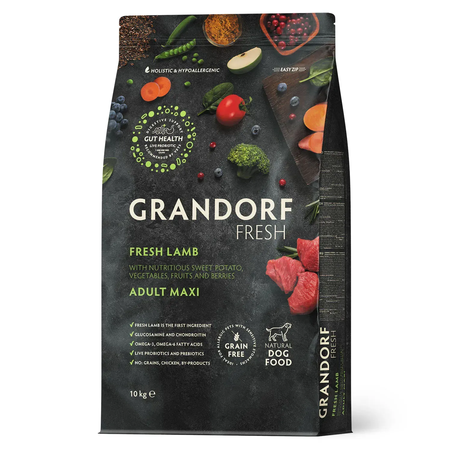 Корм сухой для взрослых собак крупных пород Grandorf FRESH LAMB&SWEET POTATO DOG MAXI с ягненком и бататом 10 кг (26911799)