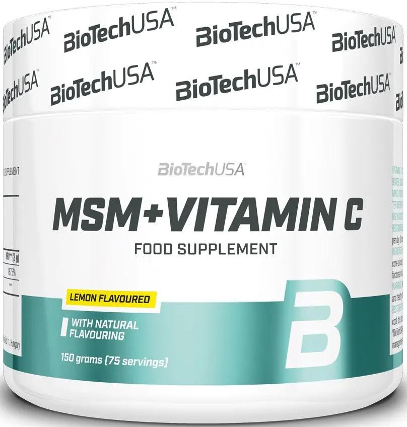 Хондропротектор для спорту BioTechUSA MSM + Vitamin C 150 г 75 порцій Lemon