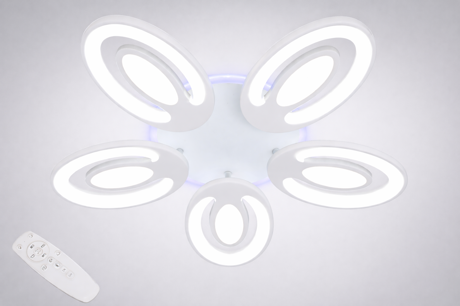 Люстра потолочная LED/пульт/димер/95Вт Белый (2528/5WH LED 3color dimmer)